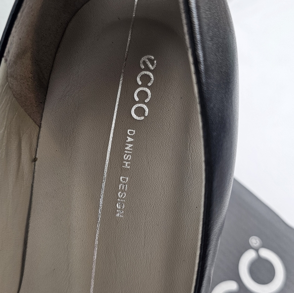 NIB ECCO Sculptured 75 Heel Black Slip-On Leather Almond Toe Pump US 10/10.5 - Picture 10 of 11